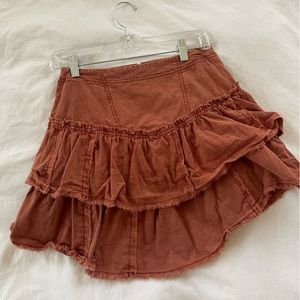 Free people ruffled mini skirt